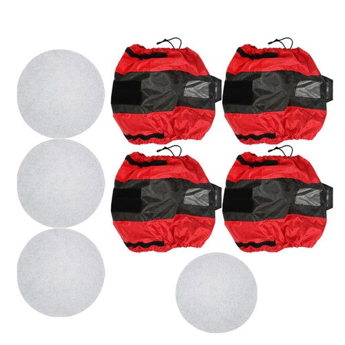 Solid Spare Car Cover New 4Pcs Tyre Cases Tyre Bags For Red 420D And Black 600D W/ Handheld