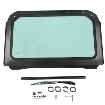 Solid Spare For 2008-2014 Polaris RZR 570 800 XP 900 Full Glass Windshield With Wiper Black