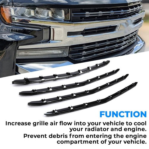 Solid Spare FOR 2019-2021 Chevy Silverado 1500 Black Grille insert Trim Grill overlay LT RST