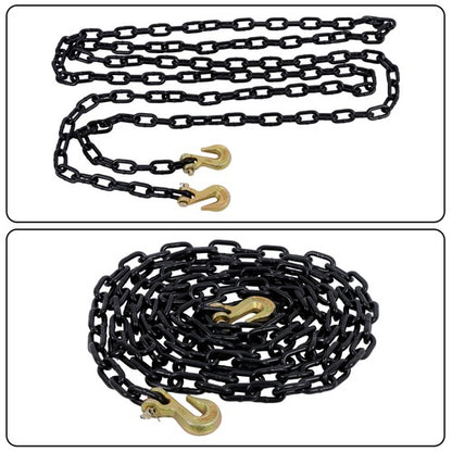 Solid Spare 1/4 Inch x 14Ft G80 Transport Bundle Chain Steel Black 3300lbs Safe Working Load