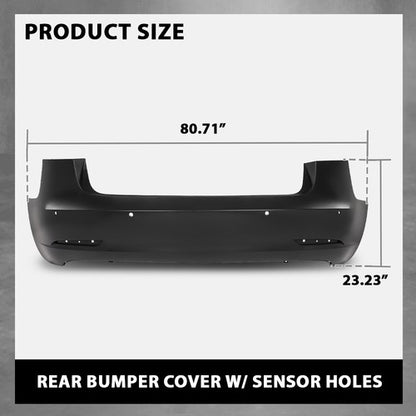 Solid Spare Fit For 17-23 Tesla Model 3 Rear Bumper Cover Fascia w/ Sensor Holes TA1100100