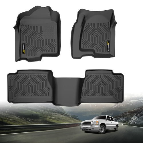 Solid Spare TPE Floor Mats Liners Fit For 1999-2006 Chevy Silverado/GMC Sierra Extended Cab