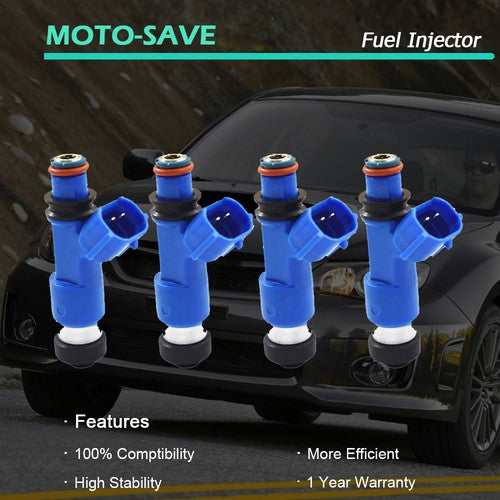 Solid Spare 4x Dark Blue 560cc Fuel Injector For Subaru WRX / STI 16611-AA720 2.5L