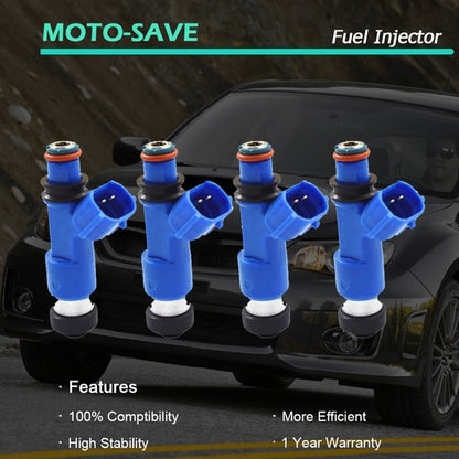 Solid Spare 4x Dark Blue 560cc Fuel Injector For Subaru WRX / STI 16611-AA720 2.5L