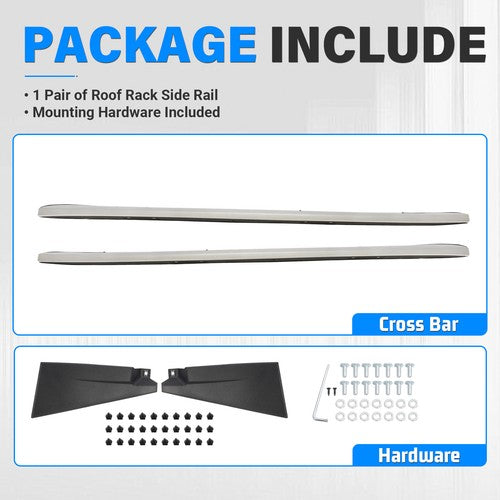 Solid Spare Pair Top Roof Rack Side Rails Luggage Cargo Carrier For 2016-2022 Honda Pilot