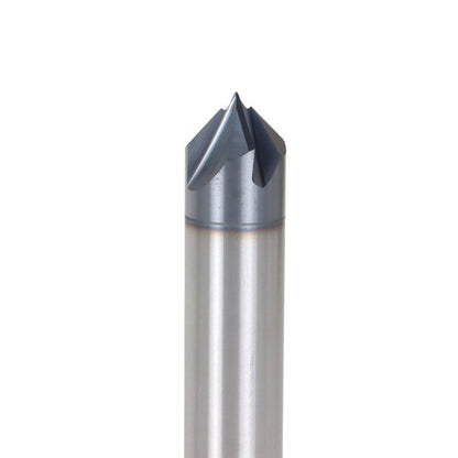 Solid Spare Double End 90 Degree 3/8" 4 Flute Carbide Chamfer Mill - Tialn Coated
