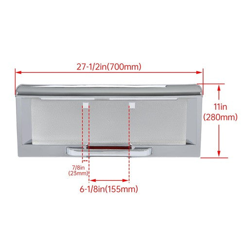 Solid Spare Rear License Plate Trim Cover Frame For 2003-2005 HUMMER H2 SUV Chrome W/Holes