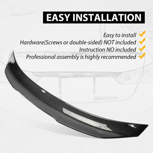 Solid Spare Rear Trunk Spoiler For 2014-2024 Infiniti Q50 Carbon Fiber Painted PSM STYLE