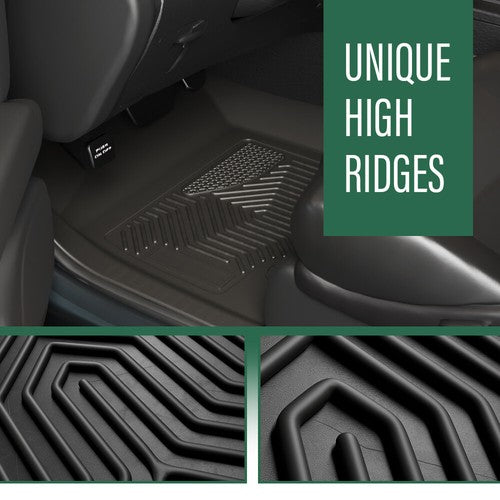 Solid Spare Fit For 2015-2025 Ford F-150 Super Crew Cab TPE Front Row Floor Mats Liners