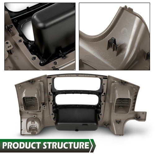 Solid Spare Fit For 02-05 Dodge Ram 1500-3500 Dash Radio Bezel Climate Trim Panel Vent Beige