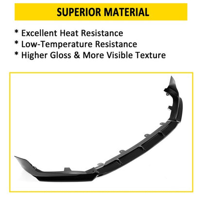 Solid Spare Front Bumper Lip Spoiler Splitter For 18-20 Honda Accord Sport Glossy Black