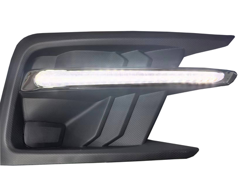 Pair Fog Light Covers W/LED White DRL+Yellow Turn Signal For 19-22 Subaru Ascent