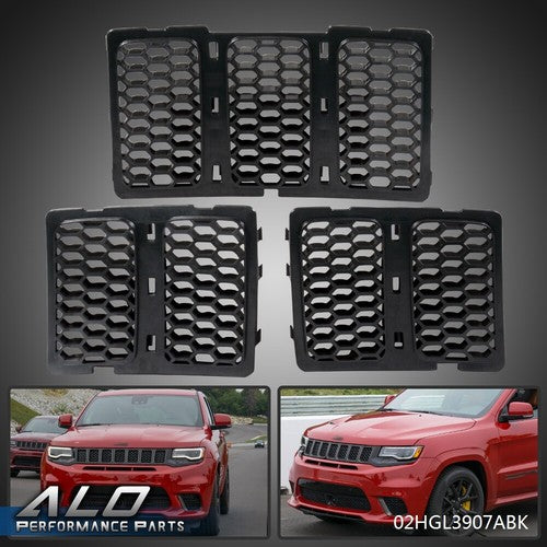 Solid Spare Fit For 2014-2016 Jeep Grand Cherokee Front Grille Inserts Mesh Honeycomb Cover