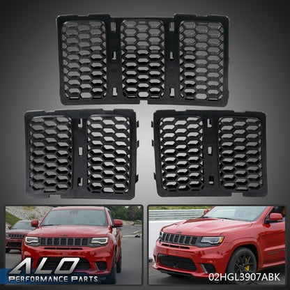 Solid Spare Fit For 2014-2016 Jeep Grand Cherokee Front Grille Inserts Mesh Honeycomb Cover