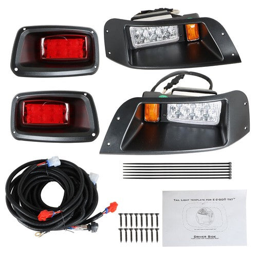 Solid Spare For EZGO TXT Golf Cart Gas&Electric 12V LED Headlight & Tail Light Kit W/ Wire