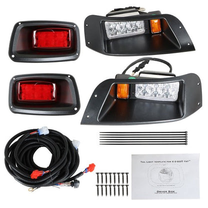 Solid Spare For EZGO TXT Golf Cart Gas&Electric 12V LED Headlight & Tail Light Kit W/ Wire