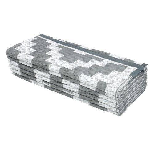 Solid Spare Gray & White 9x12FT Waterproof Plastic Straw Rug For Camping Outdoor Carpet