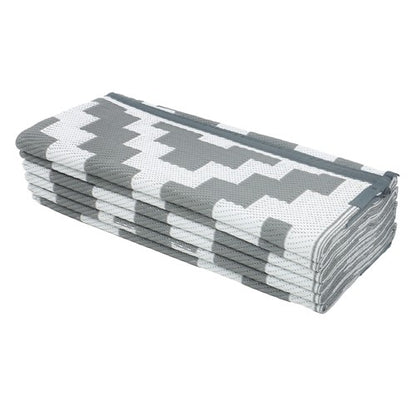 Solid Spare Gray & White 9x12FT Waterproof Plastic Straw Rug For Camping Outdoor Carpet