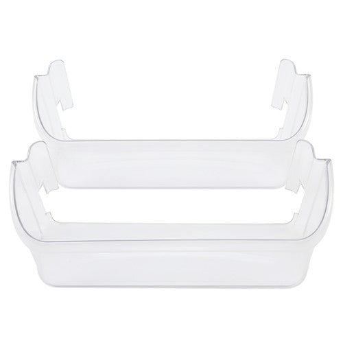 Solid Spare 2Pcs Bottom Door Shelf Lower Bin Polycarbonate For Frigidaire #240323002