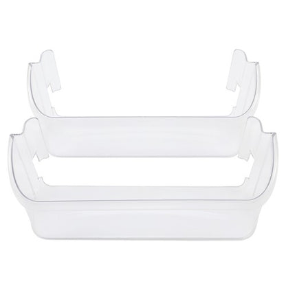 Solid Spare 2Pcs Bottom Door Shelf Lower Bin Polycarbonate For Frigidaire #240323002