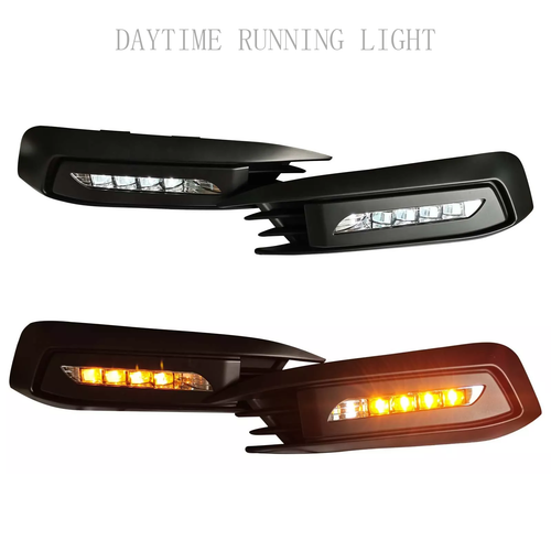 For 2016-2018 Honda Civic Sedan Front Bumper Lower Grille & DRL Fog Light Lamp