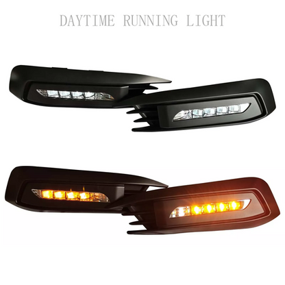 For 2016-2018 Honda Civic Sedan Front Bumper Lower Grille & DRL Fog Light Lamp