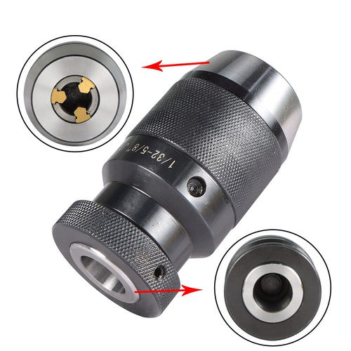 Solid Spare Industrial Tools 1/32" - 5/8" HD Ball Bearing Keyless Drill Chuck USA 3JT JT3