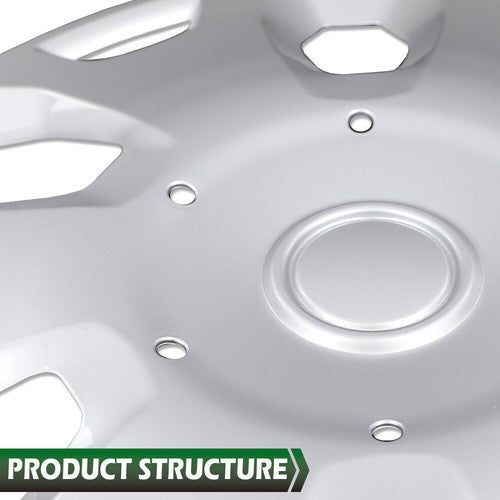 Solid Spare Fit For 10-13 Ford Transit Connect Van 15" Wheel Cover Hubcap Silver 2pcs