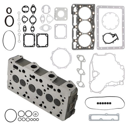 Solid Spare New Complete Cylinder Head for Kubota Engine D1005 with Full Gasket Set