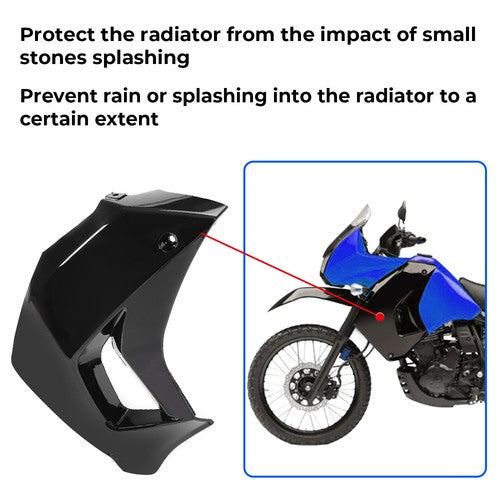 Solid Spare Left Radiator Shrouds Painted Black For Kawasaki KLR650 08-18 KLR650 Camo 16-18