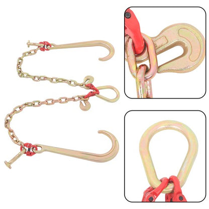 Solid Spare 5/16in*2ft G80 Chain Double Limb Hook Chain Fracture Strength 9260lbs T J Hook