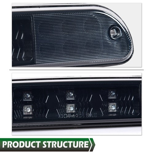 Solid Spare Black LED 3rd Third Brake Light Cargo Lamp Fit For 99-16 Ford F250/93-11 Ranger