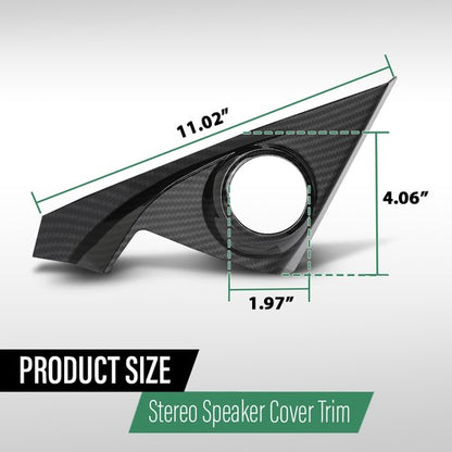 Solid Spare Carbon Fiber Look Door Stereo Speaker Cover Fit For 2016-2021 Honda Civic 10th