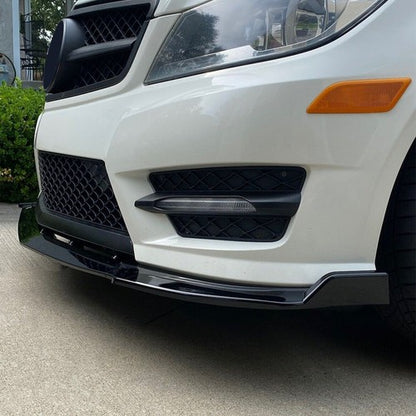 Solid Spare Gloss Black Front Bumper Lip Splitter For Mercedes Benz W204 Sport C Class 08-14