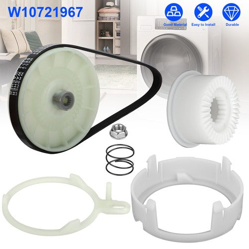 For Whirlpool W10006356 AP4514410 PS2579377 W10721967 Washer Pulley Clutch Kit