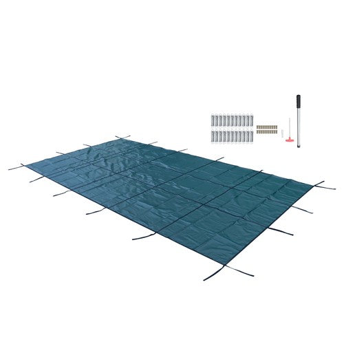 Solid Spare Inground Pool Cover Safety Fits Rectangle Swimming Pool Mesh Solid Pool Cover