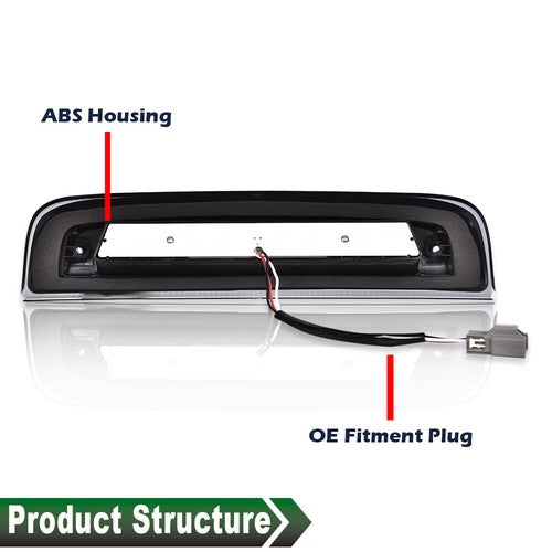 Solid Spare Fit For 2014-2018 Silverado Sierra Smoke/Black LED Third Brake Light Cargo Lamp