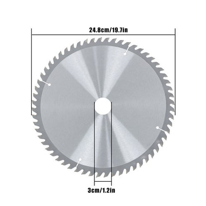 Solid Spare Industrial-Grade 10"×30mm×60T Saw Blade with Carbide Teeth, Silver Coating