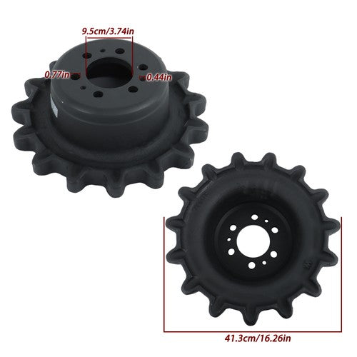 Solid Spare Sprocket 7165111 For Bobcat T190 T180 T140 With 6 Large Bolt Holes 15 Tooth