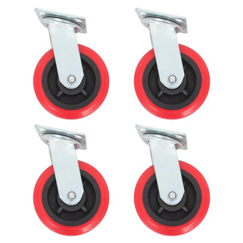 Solid Spare 4 Pack 6 Inch Polyurethane Heavy Duty Swivel Caster Wheels 4000Lbs Load Capacity