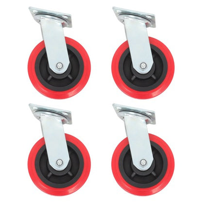 Solid Spare 4 Pack 6 Inch Polyurethane Heavy Duty Swivel Caster Wheels 4000Lbs Load Capacity