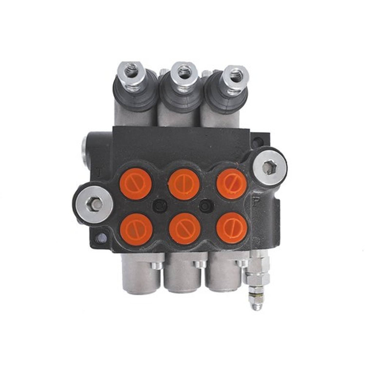 Solid Spare New 3 Spool Hydraulic Control Valve Double Acting 13 GPM 3600 PSI SAE Ports