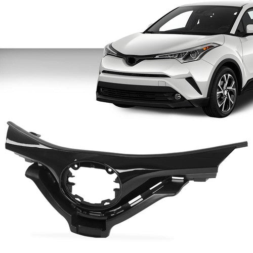Solid Spare Fit For 18-19 Toyota CHR C-HR Front Upper Bumper Grille Grill Assembly Black