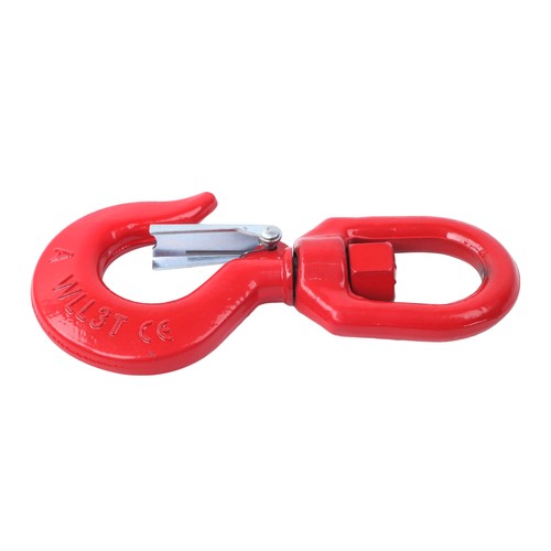Solid Spare 3 Ton 5/8" Locking Swivel Hook Grade 80 Lifting Hook Rigging with Latch