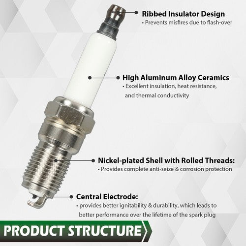 Solid Spare Fit For Chevy GMC 4.8L 5.3L 6.0L Square Ignition Coil & Spark Plug Wire 8 Pack