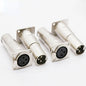 4 x 3 Pin XLR Female To Male Audio Pass Thru Feed Panel Mount Connector Adapter