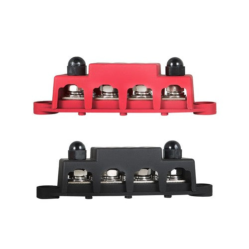 Solid Spare NEW 4 Post Busbar Bus Bar Power Distribution 12V 250A 3/8" Red and Black Pair