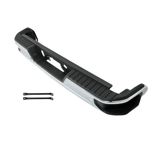 Solid Spare For Silverado/Sierra 1500 2019-2023 Steel Chrome Rear Bumper With Sensor Holes