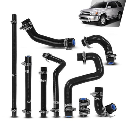 Solid Spare Silicone Radiator Coolant Hose Kit Black Fit For 1996-2002 Toyota 4Runner 3.4L