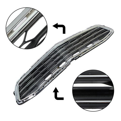 Solid Spare Grill Grille Bumper Center Plastic Fit For Chevrolet Malibu 2016-2017 2018